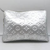Louis Vuitton Coussin PM Shoulder Bag Silver Monogram Embossed Leather Crossbody