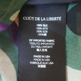 Cout De La Liberte Isaac Bell Sleeve Top Green Printed Silk Size Extra Small NEW