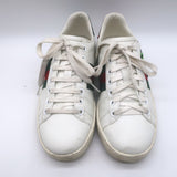 Gucci Ace GG Apple Embroidered Sneakers White Leather Size 35.5