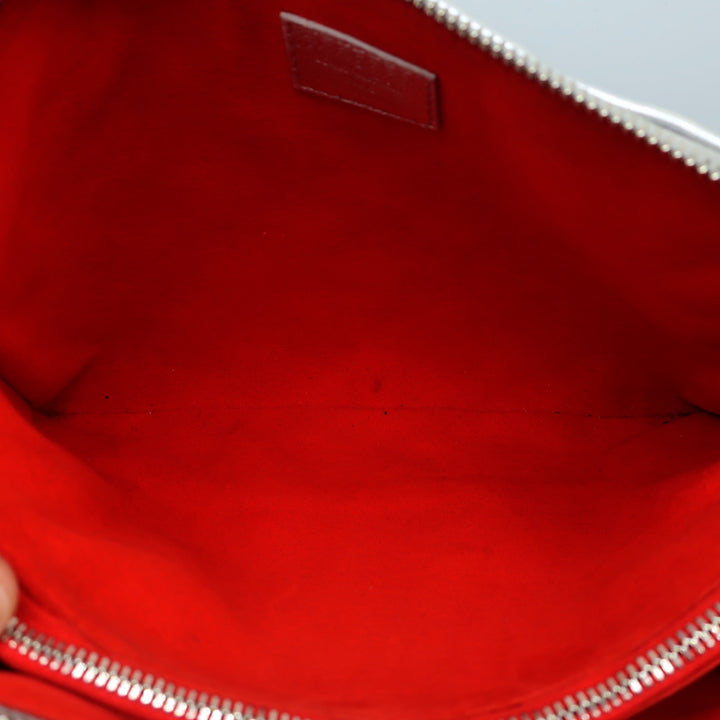 Louis Vuitton Coussin PM Shoulder Bag Silver Monogram Embossed Leather Crossbody