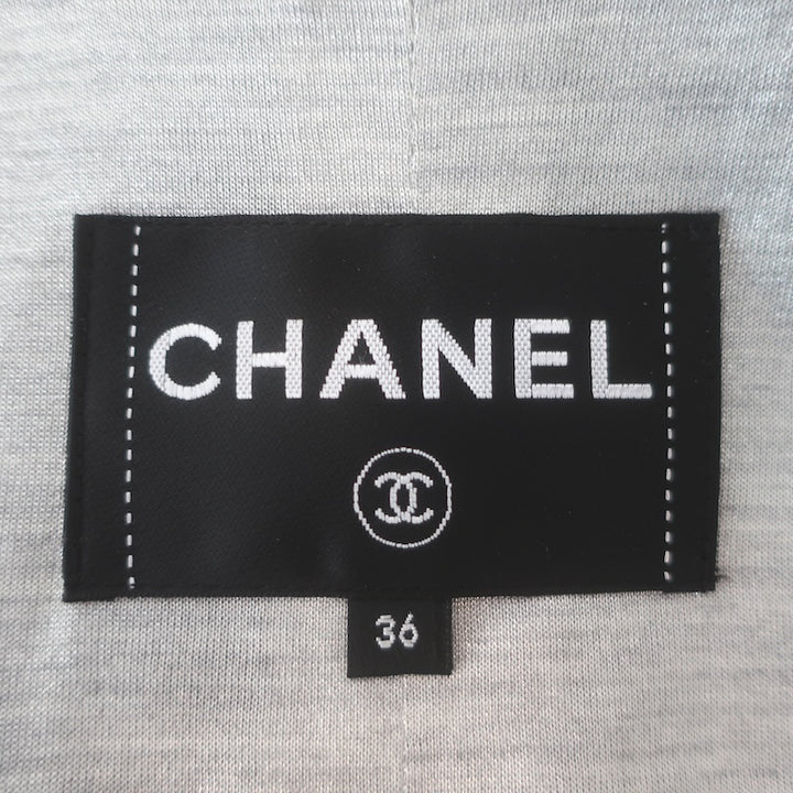 Chanel Airport 16S Checked Metallic Tweed Jacket Black/White Size 36