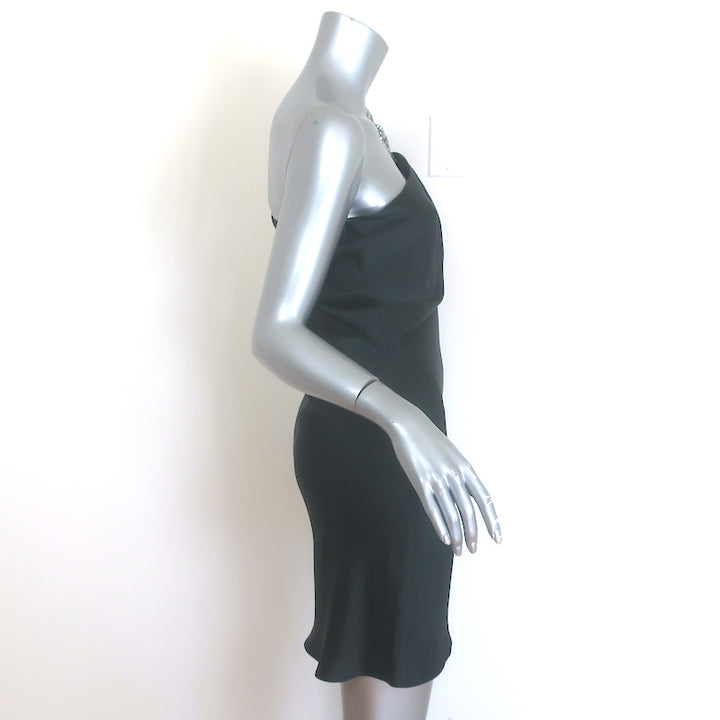 Stella McCartney Falabella Crystal-Chain Mini Dress Black Satin Size 38