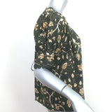 Ulla Johnson Karina Blouse Juniper Floral Print Silk Size 4 Short Sleeve Top