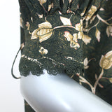 Ulla Johnson Karina Blouse Juniper Floral Print Silk Size 4 Short Sleeve Top