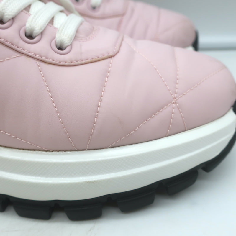 Prada Prax 01 Re-Nylon Quilted Low Top Sneakers Light Pink Size 37.5