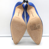 Manolo Blahnik Hangisi 105 Crystal-Buckle Pumps Royal Blue Satin Size 38