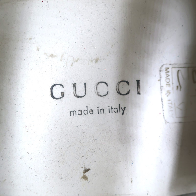 Gucci Ace GG Apple Embroidered Sneakers White Leather Size 35.5