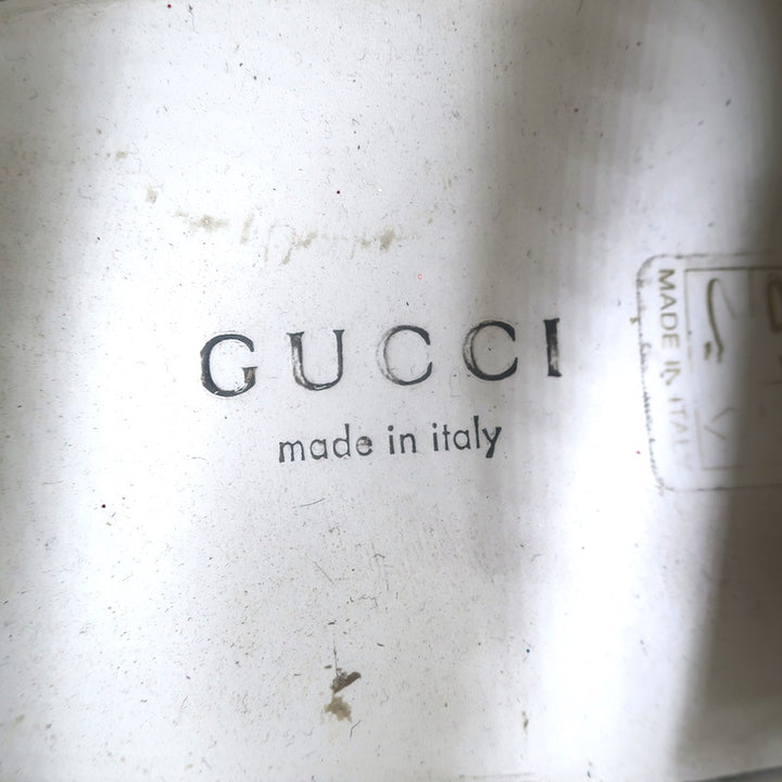 Gucci Ace GG Apple Embroidered Sneakers White Leather Size 35.5