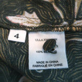 Ulla Johnson Karina Blouse Juniper Floral Print Silk Size 4 Short Sleeve Top