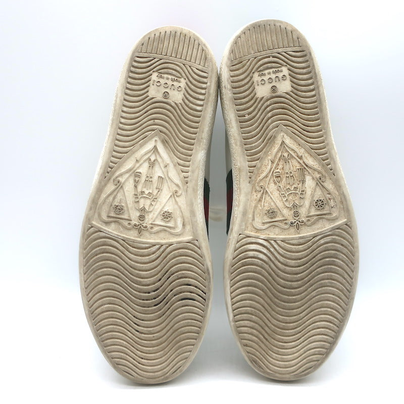 Gucci Ace GG Apple Embroidered Sneakers White Leather Size 35.5