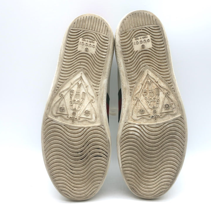 Gucci Ace GG Apple Embroidered Sneakers White Leather Size 35.5