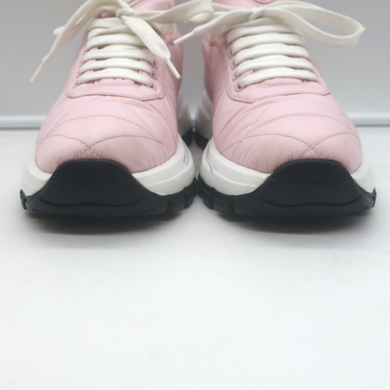 Prada Prax 01 Re-Nylon Quilted Low Top Sneakers Light Pink Size 37.5