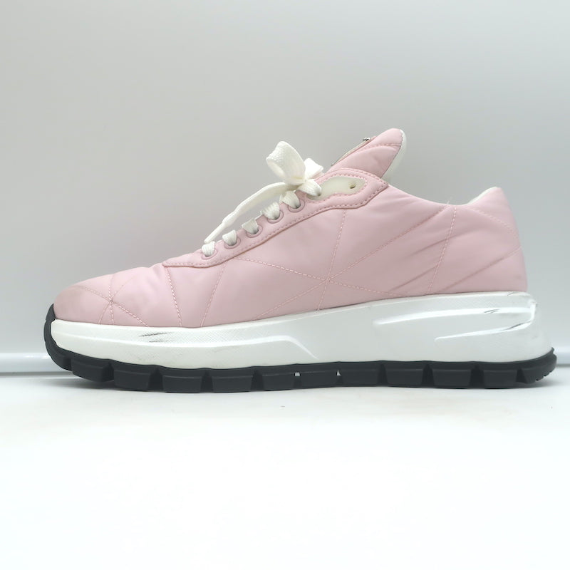 Prada Prax 01 Re-Nylon Quilted Low Top Sneakers Light Pink Size 37.5