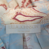 Ulla Johnson Olina Puff Sleeve Tiered Midi Dress Blue/Cream Cotton Size 4