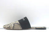 Givenchy Bedford Flat Mules Grey Python-Embossed Leather Size 38