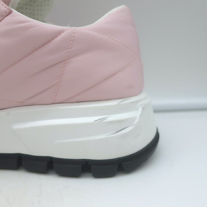 Prada Prax 01 Re-Nylon Quilted Low Top Sneakers Light Pink Size 37.5