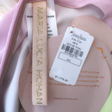 Maria Lucia Hohan Lola Asymmetric Draped Mini Dress Lace-Trim Silk Size US 6 NEW