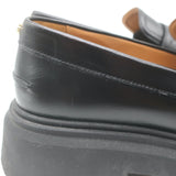 Maje Medallion Platform Penny Loafers Black Leather Size 39