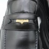 Maje Medallion Platform Penny Loafers Black Leather Size 39