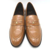 Celine Malaquais Triomphe Penny Loafers Camel Polished Leather Size 38.5