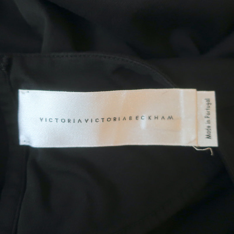 Victoria Victoria Beckham Ruffle Sleeve T-Shirt Black Cotton Jersey Size Medium