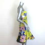 Silvia Tcherassi Analissa Cutout Fit & Flare Dress Printed Satin Size Small NEW