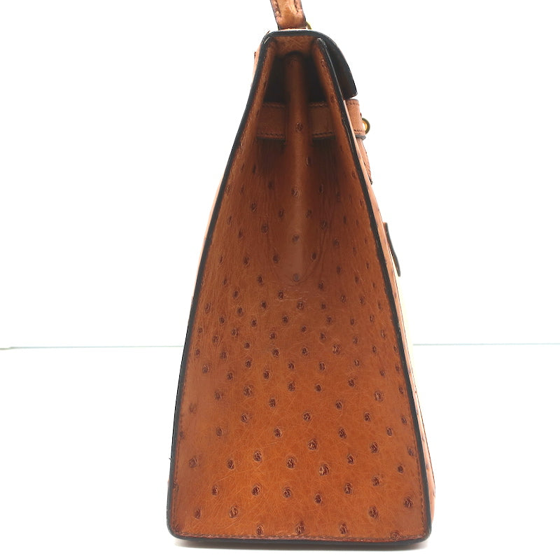 Vintage Hermes Kelly 32 Bag Crinoline Horse Hair &amp; Gold Ostrich Gold Hardware