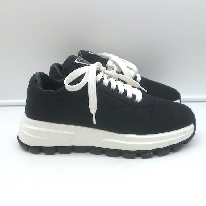 Prada Prax 01 Re-Nylon Quilted Low Top Sneakers Black Size 37.5