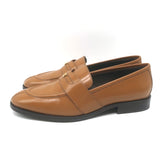 Celine Malaquais Triomphe Penny Loafers Camel Polished Leather Size 38.5