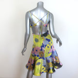 Silvia Tcherassi Analissa Cutout Fit & Flare Dress Printed Satin Size Small NEW