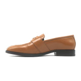 Celine Malaquais Triomphe Penny Loafers Camel Polished Leather Size 38.5