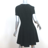 Theory Short Sleeve Modern Seamed Shift Dress Black Crepe Size 6