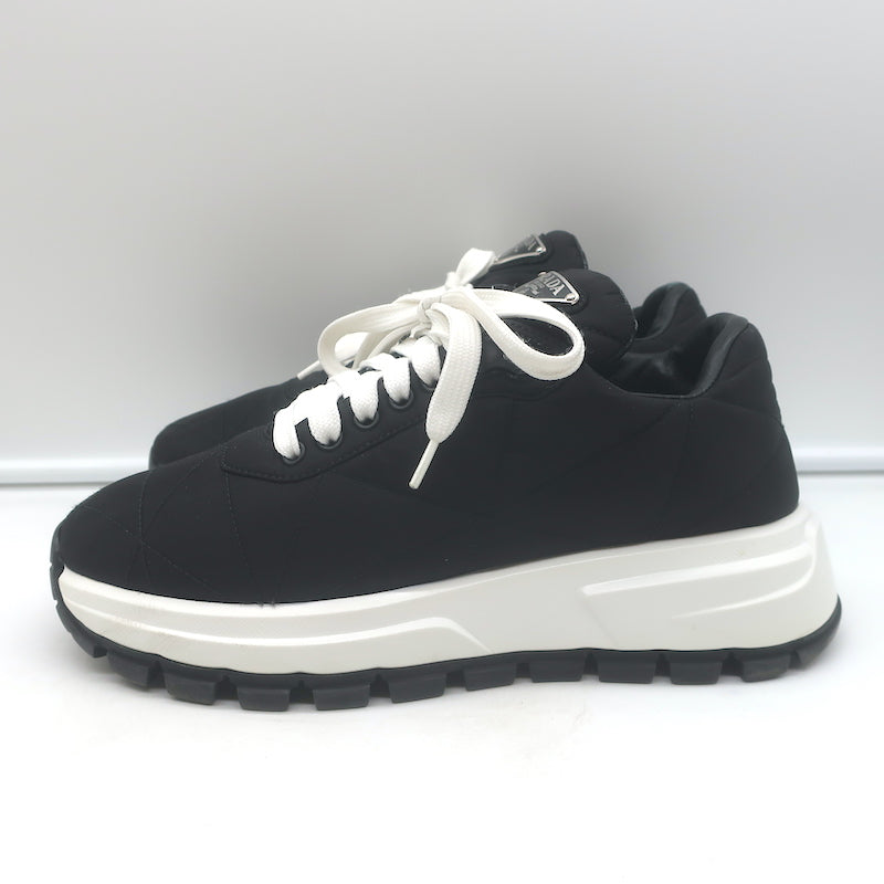 Prada Prax 01 Re-Nylon Quilted Low Top Sneakers Black Size 37.5