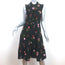 Kate Spade In Bloom Sleeveless Tiered Dress Black Floral Print Crepe Size Small