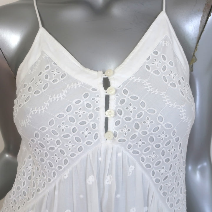Isabel Marant Etoile Sabba Embroidered Maxi Dress White Cotton Size 36