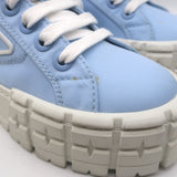 Prada Re-Nylon Double Wheel Platform Low-Top Sneakers Sky Blue Size 39