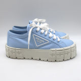 Prada Re-Nylon Double Wheel Platform Low-Top Sneakers Sky Blue Size 39