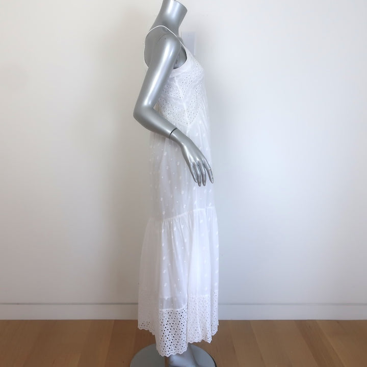 Isabel Marant Etoile Sabba Embroidered Maxi Dress White Cotton Size 36