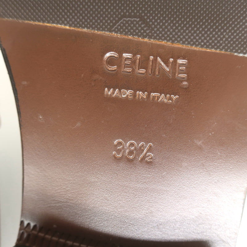 Celine Malaquais Triomphe Penny Loafers Camel Polished Leather Size 38.5