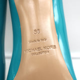 Michael Kors Collection Gretel Runway Pumps Turquoise Patent Leather Size 38