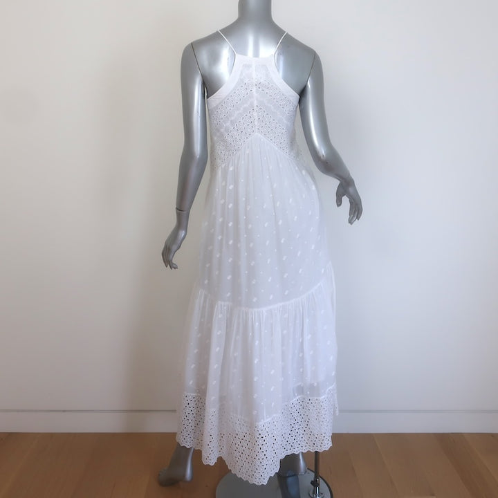 Isabel Marant Etoile Sabba Embroidered Maxi Dress White Cotton Size 36
