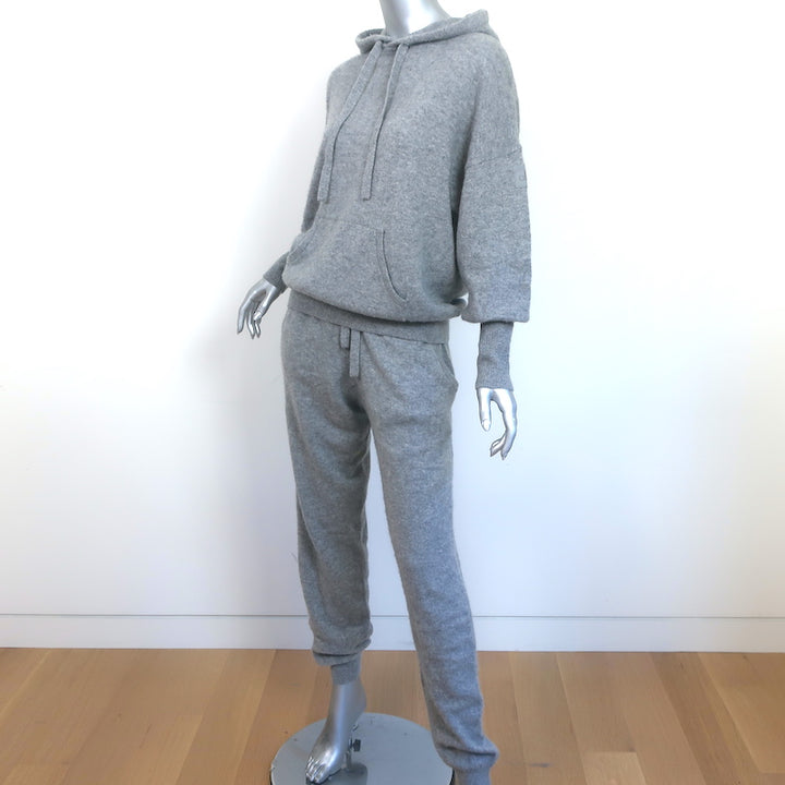 Alo Yoga Jet Set Hoodie &amp; Pants Set Heather Gray Cashmere-Blend Size Medium