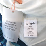 Cult Gaia Minna Chain-Strap Mini Dress Blue Paisley Print Satin Size Medium NEW