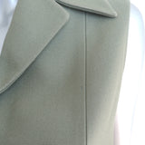 Christian Dior Belted Vest Olive Silk Size 38