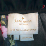 Kate Spade In Bloom Sleeveless Tiered Dress Black Floral Print Crepe Size Small