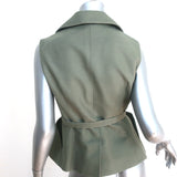 Christian Dior Belted Vest Olive Silk Size 38
