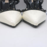 Valentino Rockstud Bicolor Cage Pumps White & Black Patent Leather Size 38.5 NEW