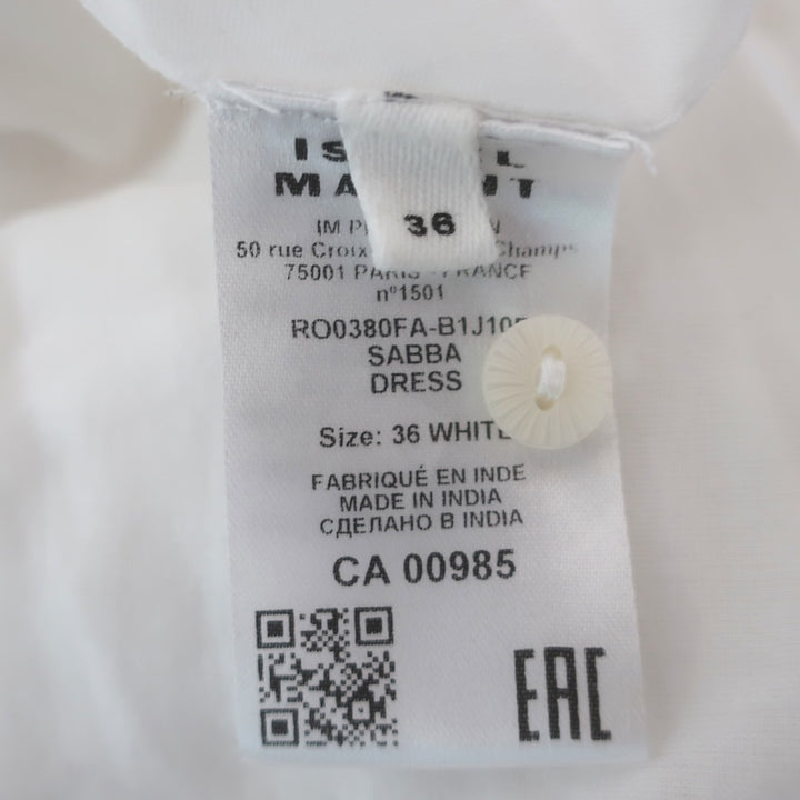 Isabel Marant Etoile Sabba Embroidered Maxi Dress White Cotton Size 36