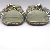 Doen Gio Mixed Metallic Leather Kitten Heel Sandals Gold/Silver Size 40