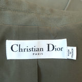 Christian Dior Belted Vest Olive Silk Size 38